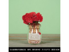 玻璃小盆栽瓶植物假花仿真花客厅办公室桌面摆件图2